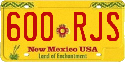 NM license plate 600RJS