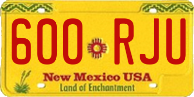 NM license plate 600RJU