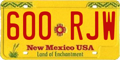 NM license plate 600RJW