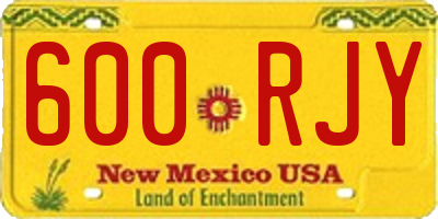 NM license plate 600RJY