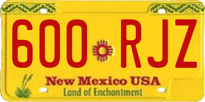 NM license plate 600RJZ