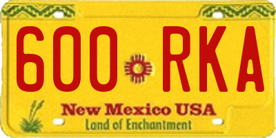 NM license plate 600RKA
