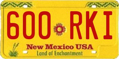NM license plate 600RKI