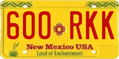 NM license plate 600RKK