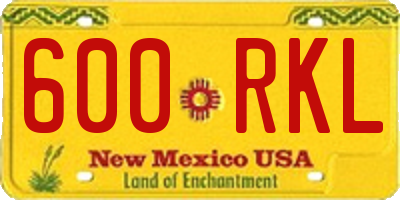 NM license plate 600RKL