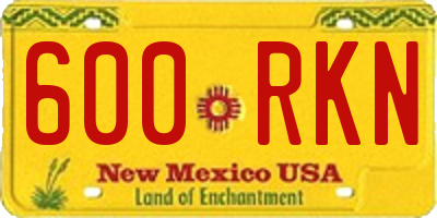 NM license plate 600RKN