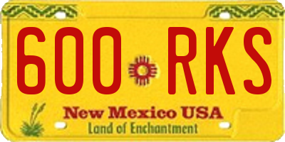 NM license plate 600RKS