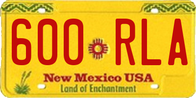 NM license plate 600RLA