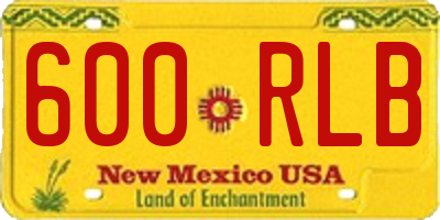NM license plate 600RLB