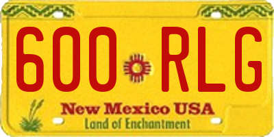 NM license plate 600RLG