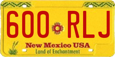 NM license plate 600RLJ