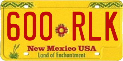 NM license plate 600RLK