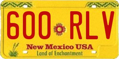 NM license plate 600RLV