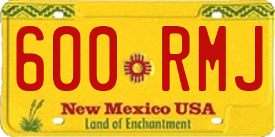 NM license plate 600RMJ