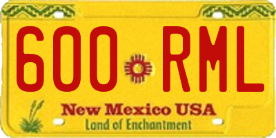 NM license plate 600RML