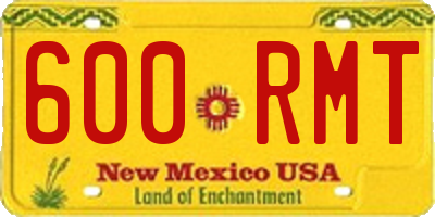 NM license plate 600RMT