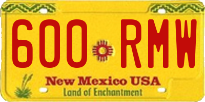 NM license plate 600RMW