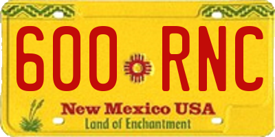 NM license plate 600RNC