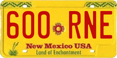 NM license plate 600RNE