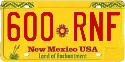 NM license plate 600RNF