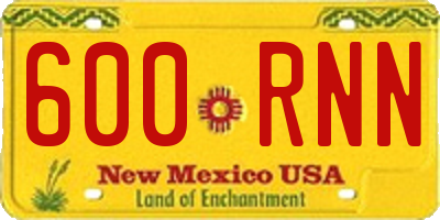 NM license plate 600RNN