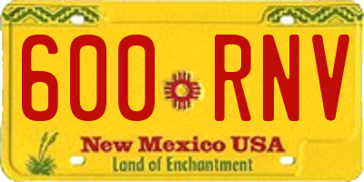 NM license plate 600RNV