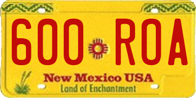 NM license plate 600ROA