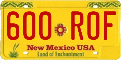 NM license plate 600ROF
