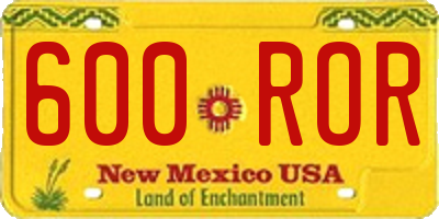NM license plate 600ROR