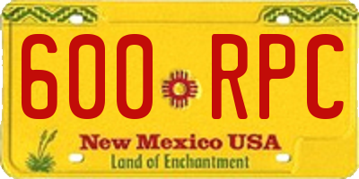 NM license plate 600RPC