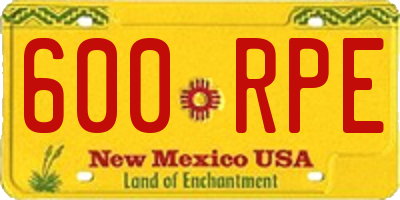 NM license plate 600RPE