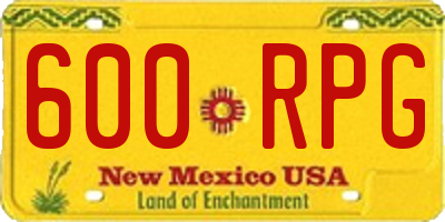 NM license plate 600RPG