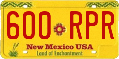 NM license plate 600RPR