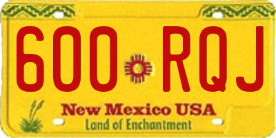 NM license plate 600RQJ