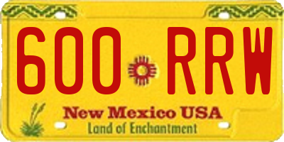NM license plate 600RRW