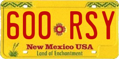 NM license plate 600RSY