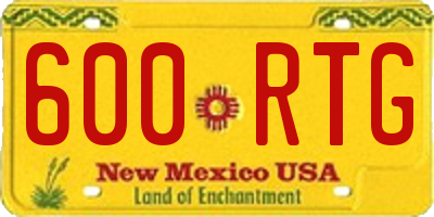 NM license plate 600RTG