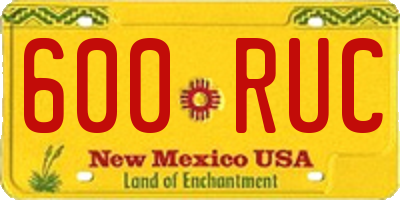 NM license plate 600RUC