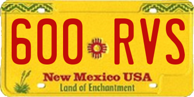 NM license plate 600RVS