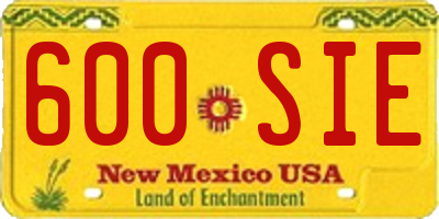 NM license plate 600SIE
