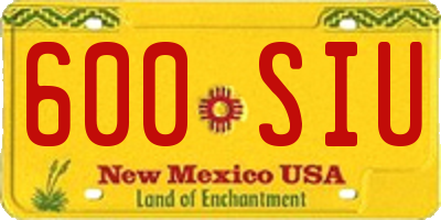 NM license plate 600SIU