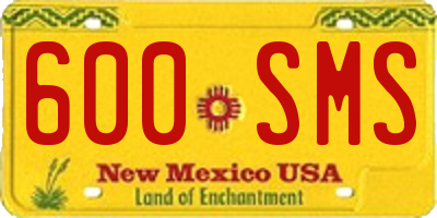 NM license plate 600SMS