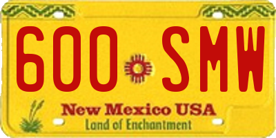 NM license plate 600SMW