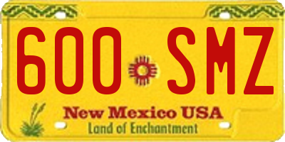 NM license plate 600SMZ