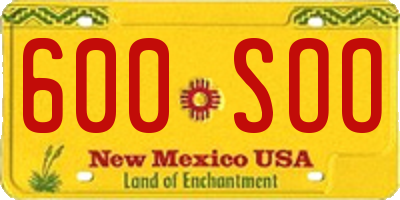 NM license plate 600SOO