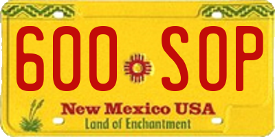 NM license plate 600SOP