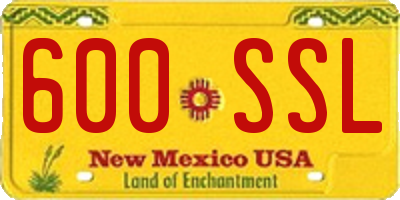 NM license plate 600SSL