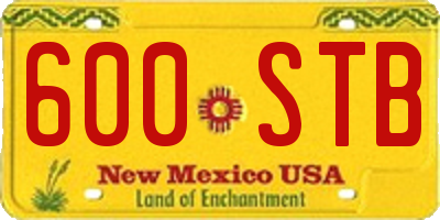 NM license plate 600STB