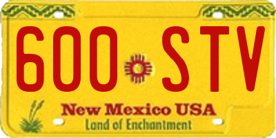 NM license plate 600STV