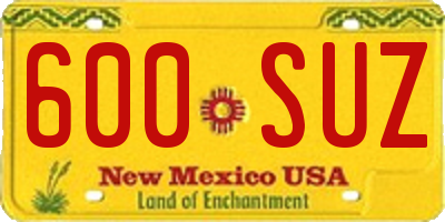 NM license plate 600SUZ